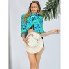 HAPPY BAY Women's Summer Bikini Wraps Beach Wrap Cover up Sarong Skirt Bathing suit Swimsuit Cover Ups for Swimwear Women One Size Short Blue, Leaves - 3 of 4