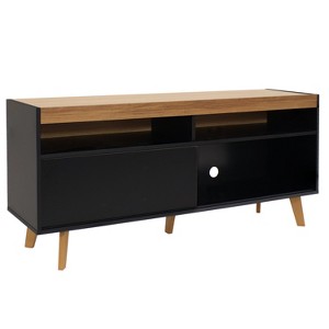 Sunnydaze Indoor Mid-Century Modern TV Stand Console with Storage Cabinet and Shelves for 58" TV - 1 of 4