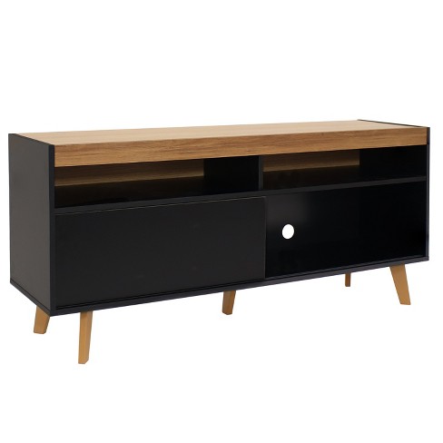 Sunnydaze Indoor Mid-Century Modern TV Stand Console with Storage Cabinet and Shelves for 58" TV - image 1 of 4