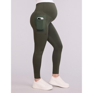 Women's Over the Belly Side Pocket Active Maternity Leggings | Motherhood Maternity - 1 of 4