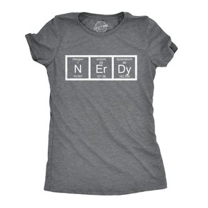 Womens Nerdy Periodic Table T Shirt Funny Science Dork Geek Tee for Ladies - Crazy Dog Women's T Shirt - 1 of 4