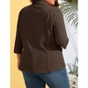 MISSKY Womens Plus Size Casual Blazer Office 3/4 Sleeve Open Front Cardigans Jacket Work Suit with Pockets - 2 of 4