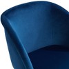 55 Downing Street Nigel Black Bar Stool 26" High Modern Blue Velvet Upholstered Cushion with Backrest Footrest for Kitchen Counter Height Island Home - 3 of 4