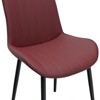 MAYEERTY Red PU Leather Dining Chair with Metal Legs Wave Pattern Upholsteres Armless Chairs - 3 of 4
