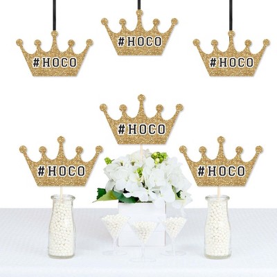 Big Dot of Happiness Hoco Dance - Crown Decorations DIY Homecoming Essentials - Set of 20