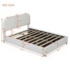 Upholstered Storage Bed, Bed with Hydraulic Storage System, Wood Frame Storage Bed with Curved Headboard and Rails-Baofuwish - 4 of 4
