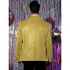 Lars Amadeus Men's Shiny Color Block Collared Party Metallic Blazer with Bow Tie - 3 of 4