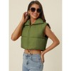 Seta T Women's High Stand Collar Lightweight Zip Puffer Crop Padded Vest - 3 of 4