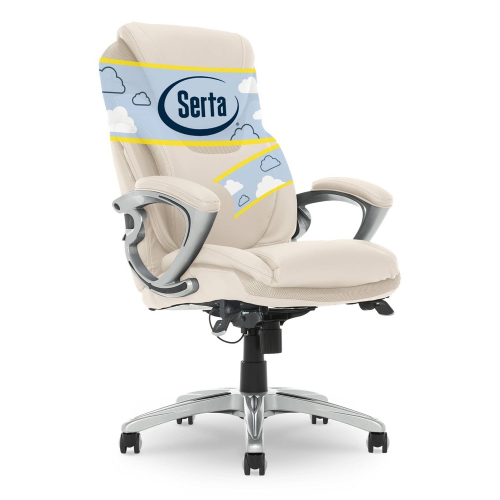 Photos - Computer Chair Serta Works Executive Office Chair with Air Technology Comfortable Cream  