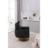 360° Swivel Accent Chair with Fabric Upholstery & Gold Metal Base,Mid-Century Modern Comfy Barrel Chair for Living Room,Bedroom-Baofuwish - 3 of 4