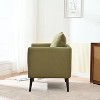 NicBex Accent Chair Upholstered Comfortable Fleece Reading Chair with Wood Legs Lounge Chair Reading Chair Comfy Chair for Living Room, Olive Green - 2 of 4