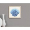 HomeRoots Blue and White Distressed Metal Sea Shell Brown Frame Wall Art - 2 of 4