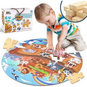 iPlay, iLearn Toddlers Noah's-Ark Wooden Animal Puzzles - 1 of 3