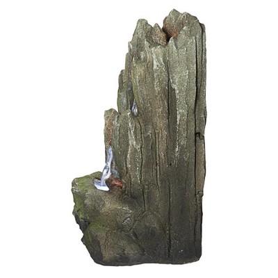 Handcrafted Weathered Stone Tabletop Fountain with LED Lights