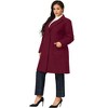 Agnes Orinda Women's Plus Size Winter Notched Lapel Double Breasted Pockets Long Overcoats - 4 of 4