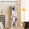 Jojoka 4 Tier Rotating Bookshelf, Compact Corner Bookcase for Small Spaces 360° Display Wood Spinning Storage Organizer for Bedroom, - 4 of 4