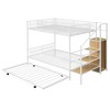 TiramisuBest Twin Over Full Metal Bunk Bed with Drawer and Lateral Storage Ladder and Wardrobe - 4 of 4