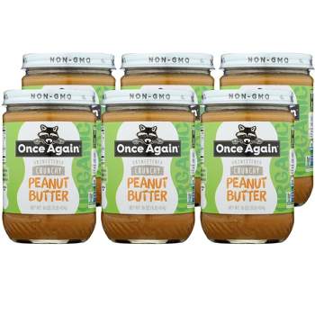 Once Again Organic Unsweetened Crunchy Peanut Butter - Case of 6/16 oz