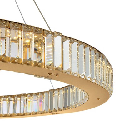 Vesta 39'' Gold Crystal LED Ring Pendant Light