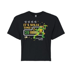 Women's - Teenage Mutant Ninja Turtles - Its Ninja Time Mikey Cropped Graphic T-Shirt - 1 of 4