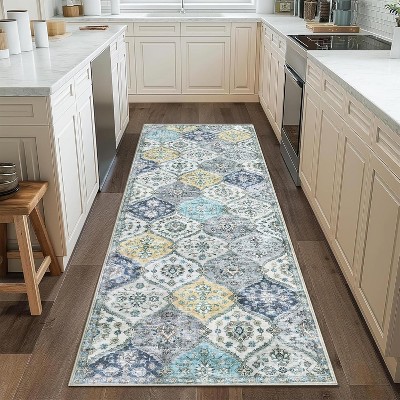 Rugs Washable Rugs for Bedroom Vintage Entry Boho Area Rug Living Room Rug Non Slip Non Shedding Stain Resistant Low Pile Folding Floor Cover