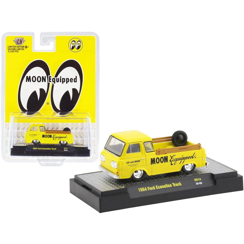 1964 Ford Econoline Pickup Truck "Moon Equipped" Bright Yellow Limited Edition to 8250 pcs 1/64 Diecast Model Car by M2 Machines, 1 of 4