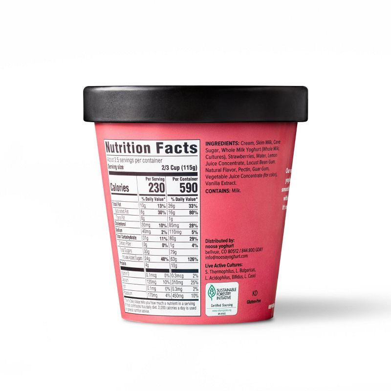 Noosa Frozen Yogurt Gelato Strawberry &#38; Cream - 14oz, 3 of 13
