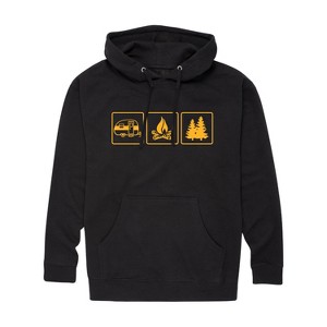 Men's - Instant Message - Camping Panels Graphic Fleece Pullover Hoodie - 1 of 4