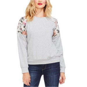 Vince Camuto Womens Mixed-Media Sweatshirt - 1 of 1