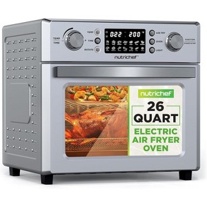 NutriChef 26L Electric Air Fryer Oven with Rotisserie & 10 Preset Programs (NCAFS26A) - Stainless Steel - 1 of 4