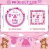 Hachikiko Pink Baby Girl Shower Disposable Tableware - Paper Dinner Plates and Napkins for Gender Reveal, Birthday Party Supplies and Decorations - 2 of 4