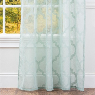 Sage Sheer Polyester Rod Pocket Window Curtains, 52" x 96"