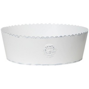 Slickblue Curved Rim Retro White Decorative Metal Bonsai Planter - 1 of 3