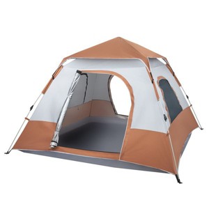 Cesicia 7.87' x 7.87' x 4.9' Four-Person Family Tent Camping Tent, Brown - 1 of 4