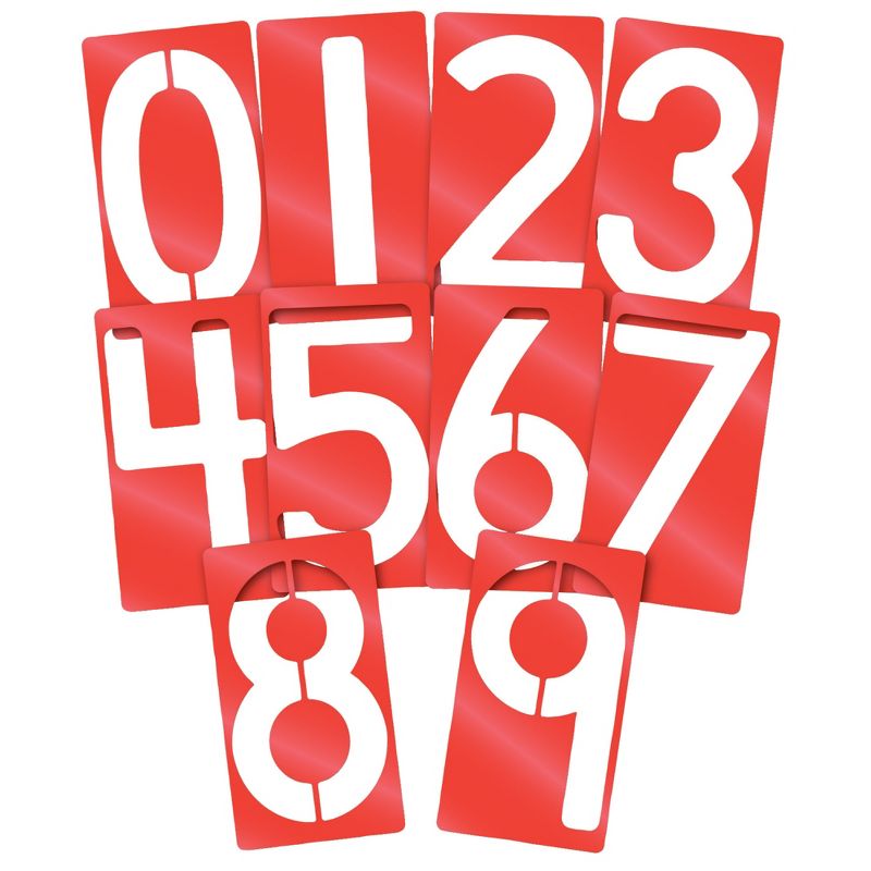 Roylco Big Number Stencils, 5 x 9 Inches, Set of 10, 1 of 5