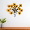 HomeRoots 31" Yellow Green And Gold Metal Silent Analog Sunflower Floral Wall Clock - 2 of 4