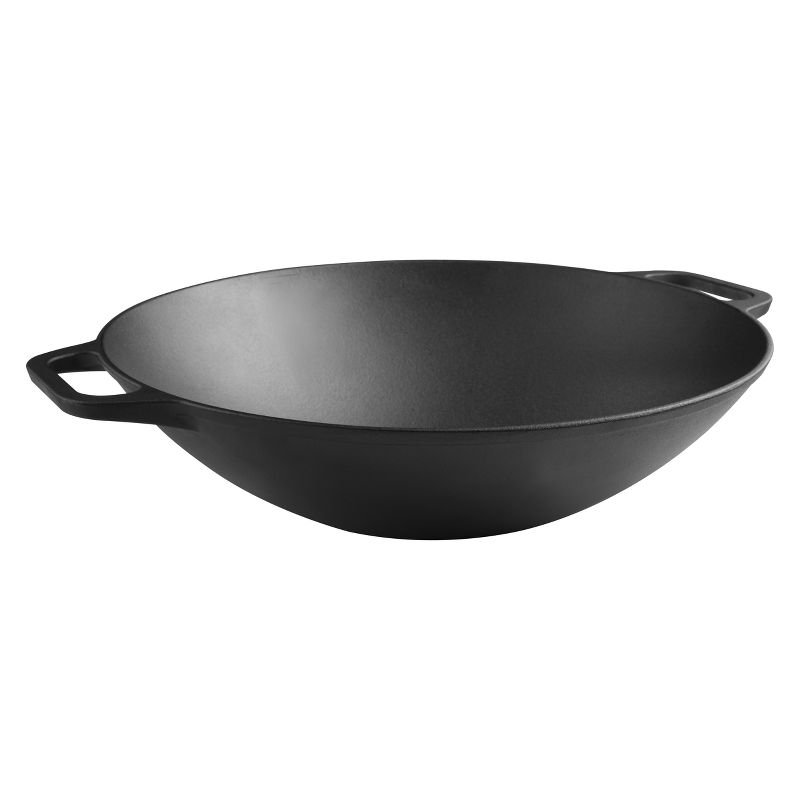 Victoria Cast Iron Wok with Stability Base 14" Black, 5 of 8