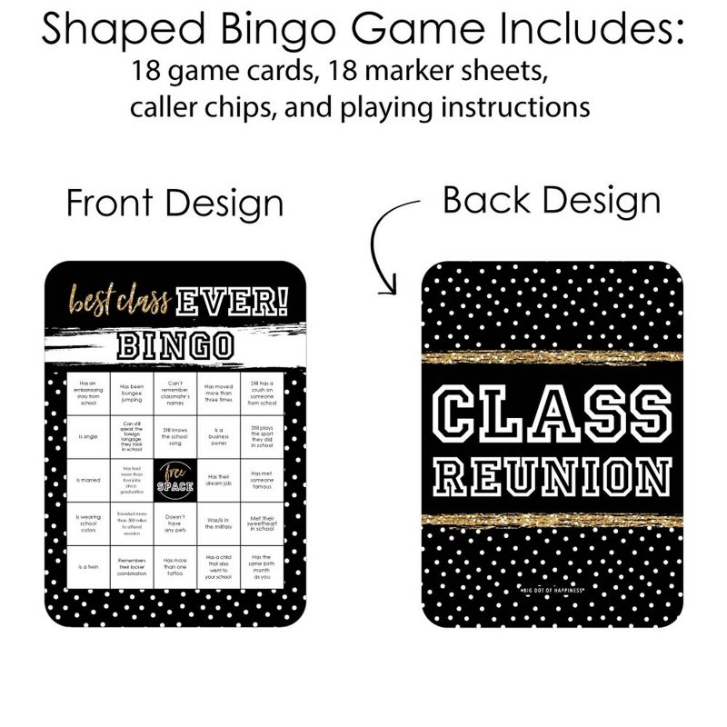Big Dot of Happiness Reunited - Classmate Bingo Cards and Markers - School Class Reunion Party Bingo Game - Set of 18, 3 of 6