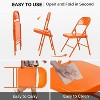 VINGLI Folding Chairs All Steel Metal Frame,Durable Portable and Versatile for Indoor Outdoor Use, Orange, Set of 4 - 4 of 4