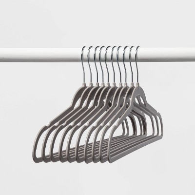 10pk Thin Plastic Hangers Gray - Room Essentials™