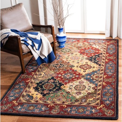 Luxurious Hand-Tufted Woolen Area Rug - Red Multicolor, 5' x 8'