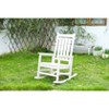 Gulches Outdoor Portable Chairs - Oversized White Rocking Chair with Wood-Texture, All-Weather Porch Rocker - 4 of 4