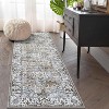 Acekool 9x12 Washable Area Rug, Soft Non-Slip Oriental Medallion Carpet, No Shedding Large Floor Mat for Living Room Bedroom Dining Room, Grey - 3 of 4