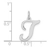 Black Bow Jewelry Sterling Silver, Sophia Collection, Small Script Initial T Pendant - 4 of 4