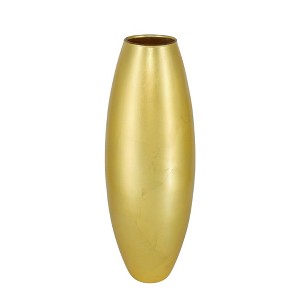 Slickblue Gold Gilded Glass Vase, Smooth Oval Shape, Coffee Table Decor, Bullet Style, Clear Gold, Color & Size Options - 1 of 4