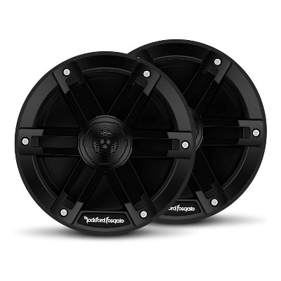 Rockford Fosgate M0-65B Weatherproof 2 Ways Full Range Marine 6.5 Inch Speakers Set of 2, Black