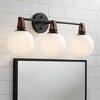 360 Lighting Nubuck 25 3/4" Wide Black and Brown Leather 3-Light Bath Light - 2 of 4