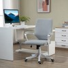 Vinsetto Mid Back Home Office Chair, Ergonomic Task Computer Desk Chair with Lumbar Back Support, Adjustable Height, and Padded Armrests, Gray - 2 of 4