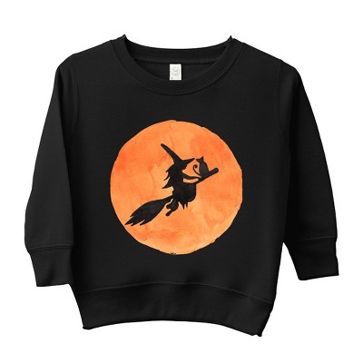 The Juniper Shop Watercolor Witch On Broom Toddler Graphic Sweatshirt
