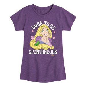 Girls' - Disney Princess - Rapunzel Born To Be Spontaneous Fitted Short Sleeve Graphic T-Shirt - 1 of 4